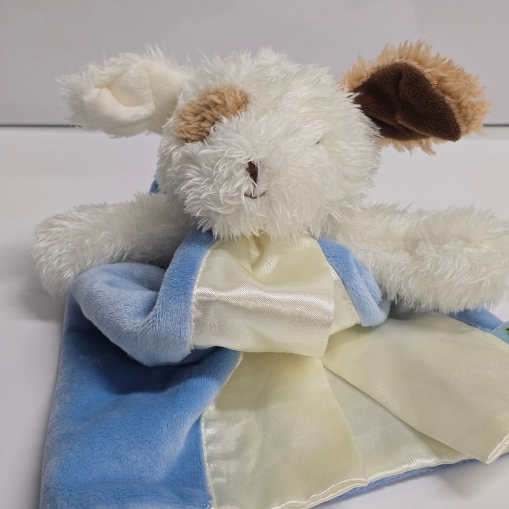 The Bay Best Friend Skipit Puppy Buddy Blanket Lovey Blue Satin Stroller Toy